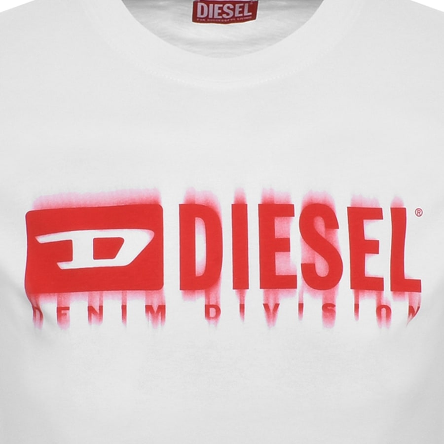 Diesel T Adjust Q7 Slim Fit T Shirt White | Mainline Diesel T Adjust Q7 Slim Fit T Shirt White | Mainline